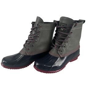 GH Bass Harlequin Women’s Waterproof Duck Boots Blue Gray Size 6M Lace Up CUTE